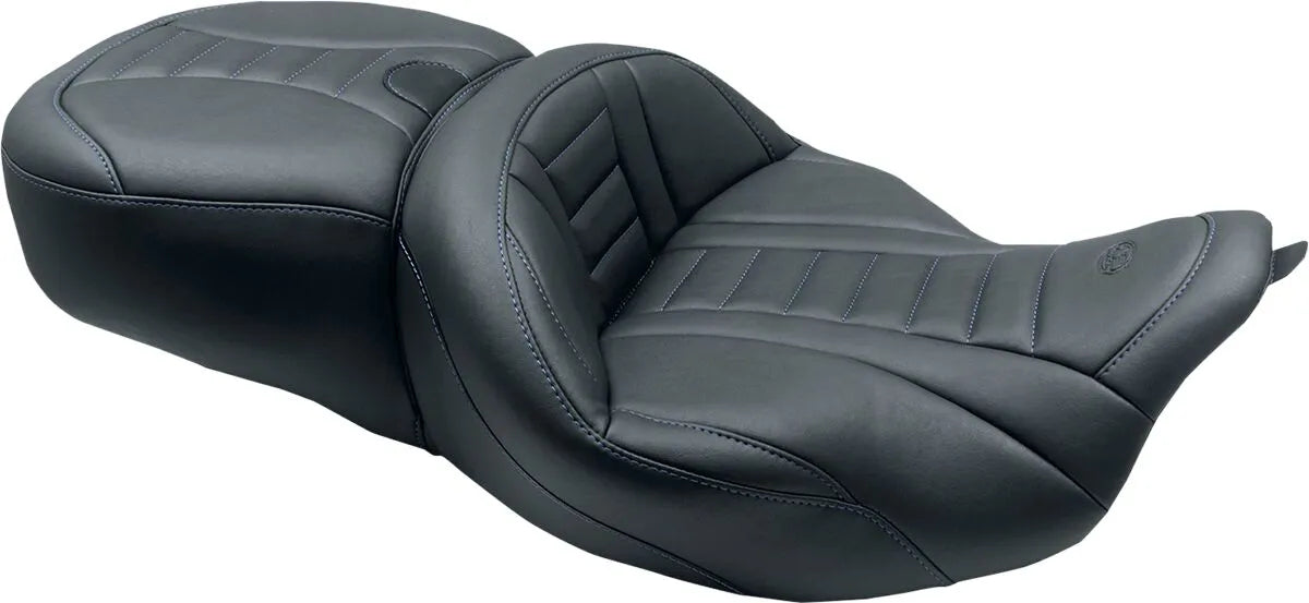 Mustang One-piece Touring Seat W/ Backrest Option - For Harley Davidson