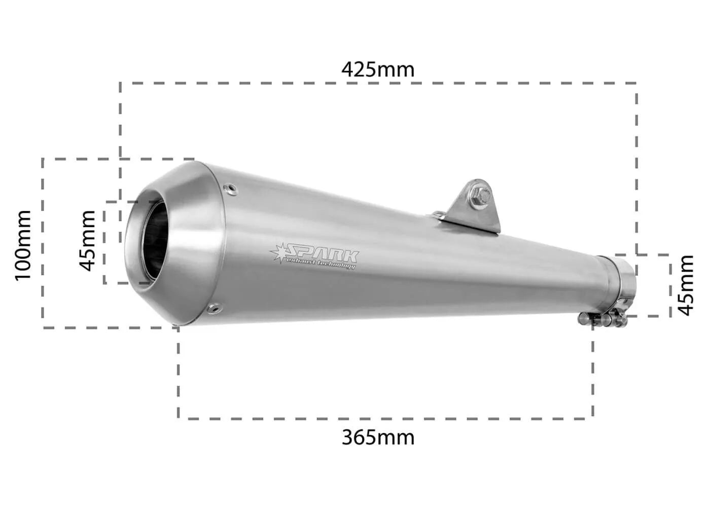 Spark Classic Slip-On Schalldämpfer aus Edelstahl