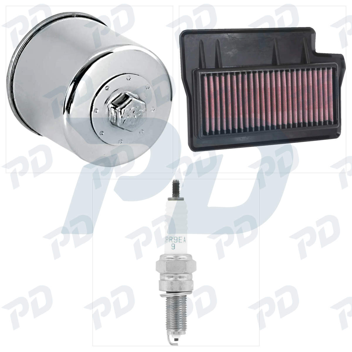 K & N + NGK SPARK PLUGS Service Kit with Oil Filter, Air Filter & Spark Plugs for Yamaha MT-09 2021-2024