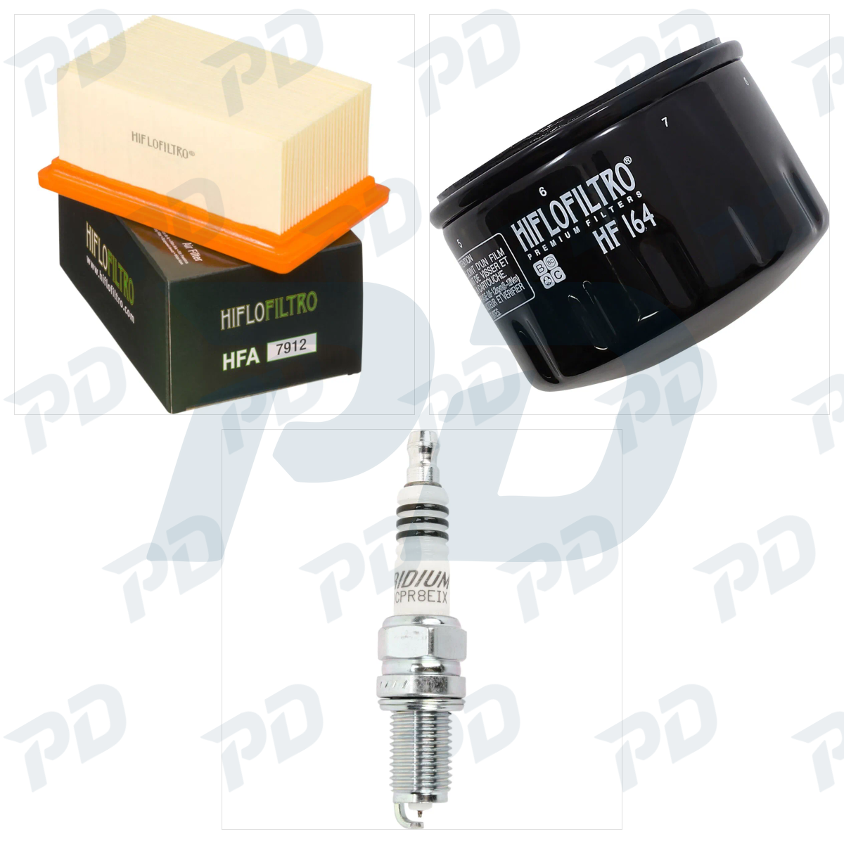 HIFLOFILTRO + NGK SPARK PLUGS Service Kit with Air Filter, Oil Filter & Spark Plugs for BMW R 1200 GS 2004-2009