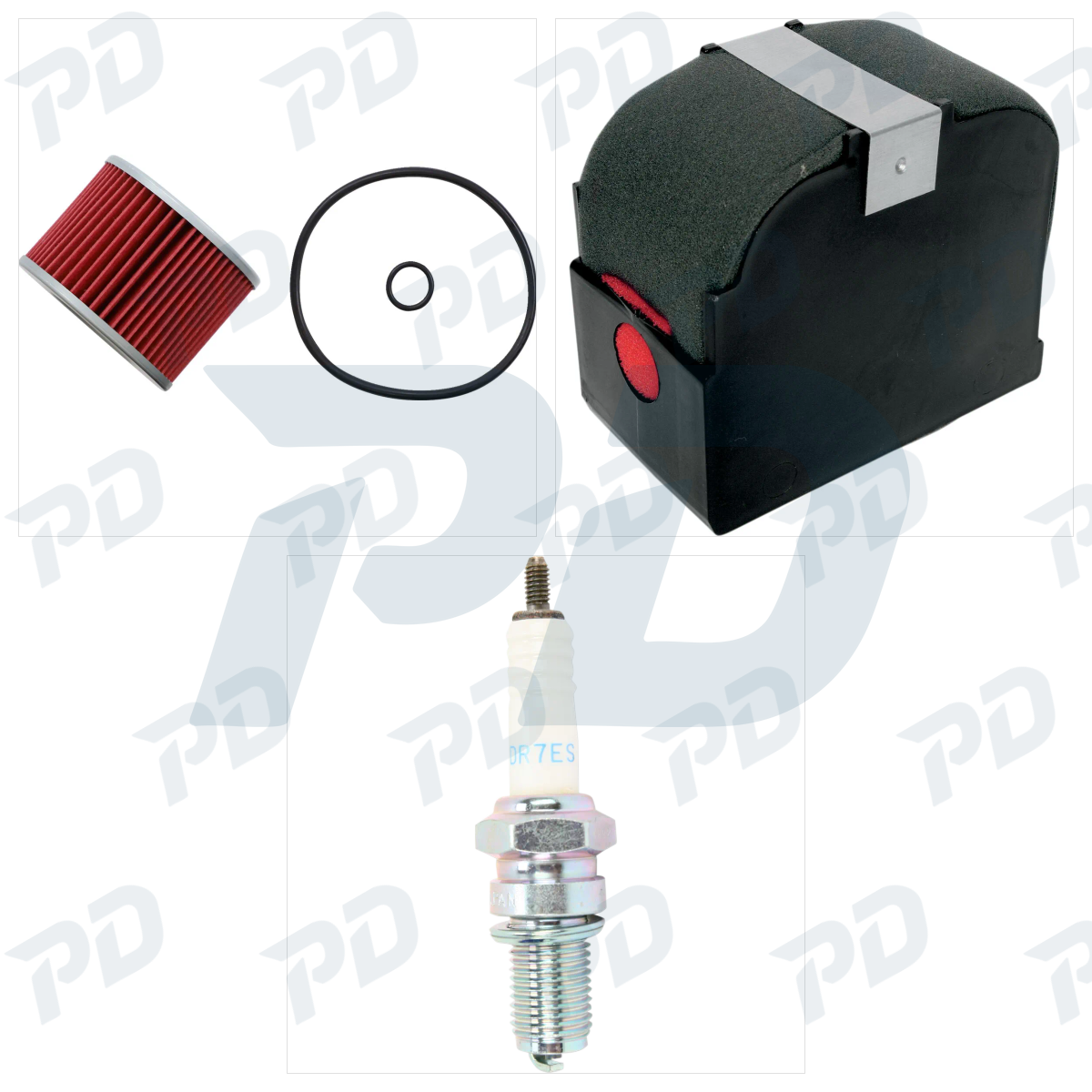 HIFLOFILTRO + UNI FILTER + NGK SPARK PLUGS Service Kit with Oil Filter, Air Filter & Spark Plugs for Honda CB 500 1971-1977