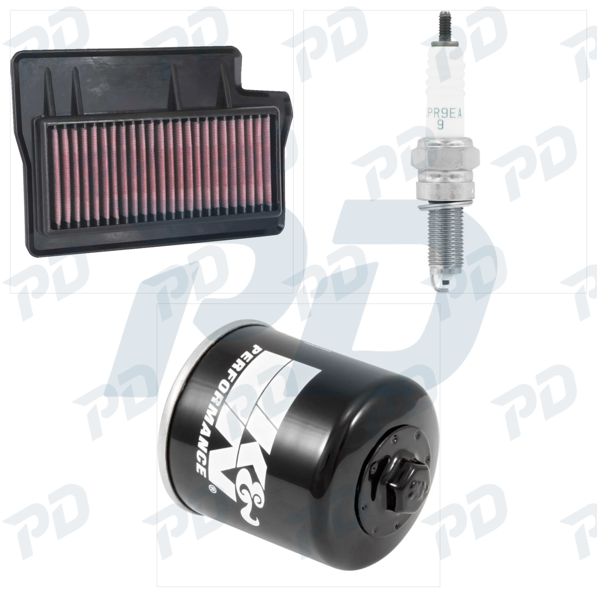 K & N + NGK SPARK PLUGS Service Kit with Air Filter, Spark Plugs & Oil Filter for Yamaha MT-09 2021-2024