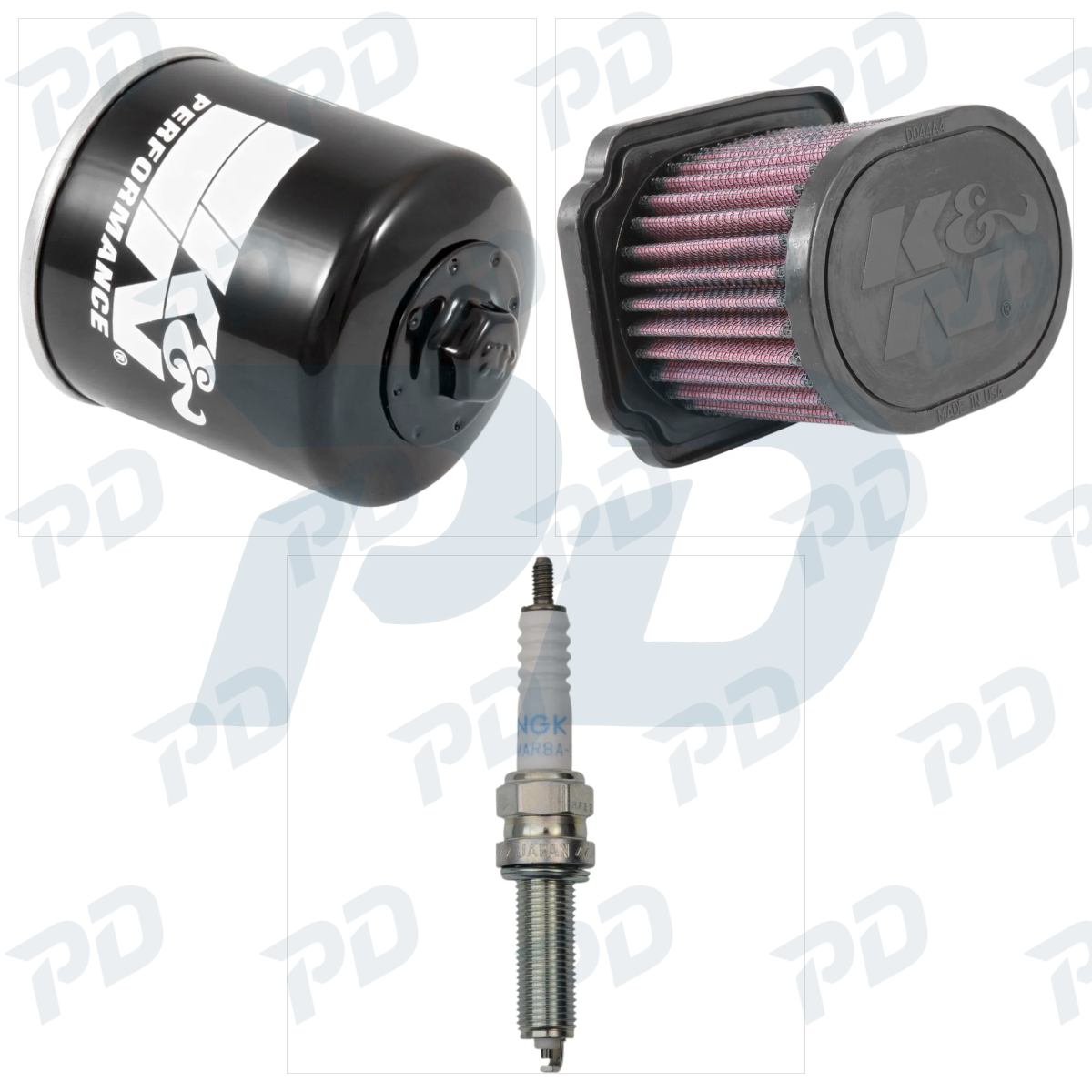 K & N + NGK SPARK PLUGS Service Kit with Oil Filter, Air Filter & Spark Plugs for Yamaha XTZ 700 2023-2024