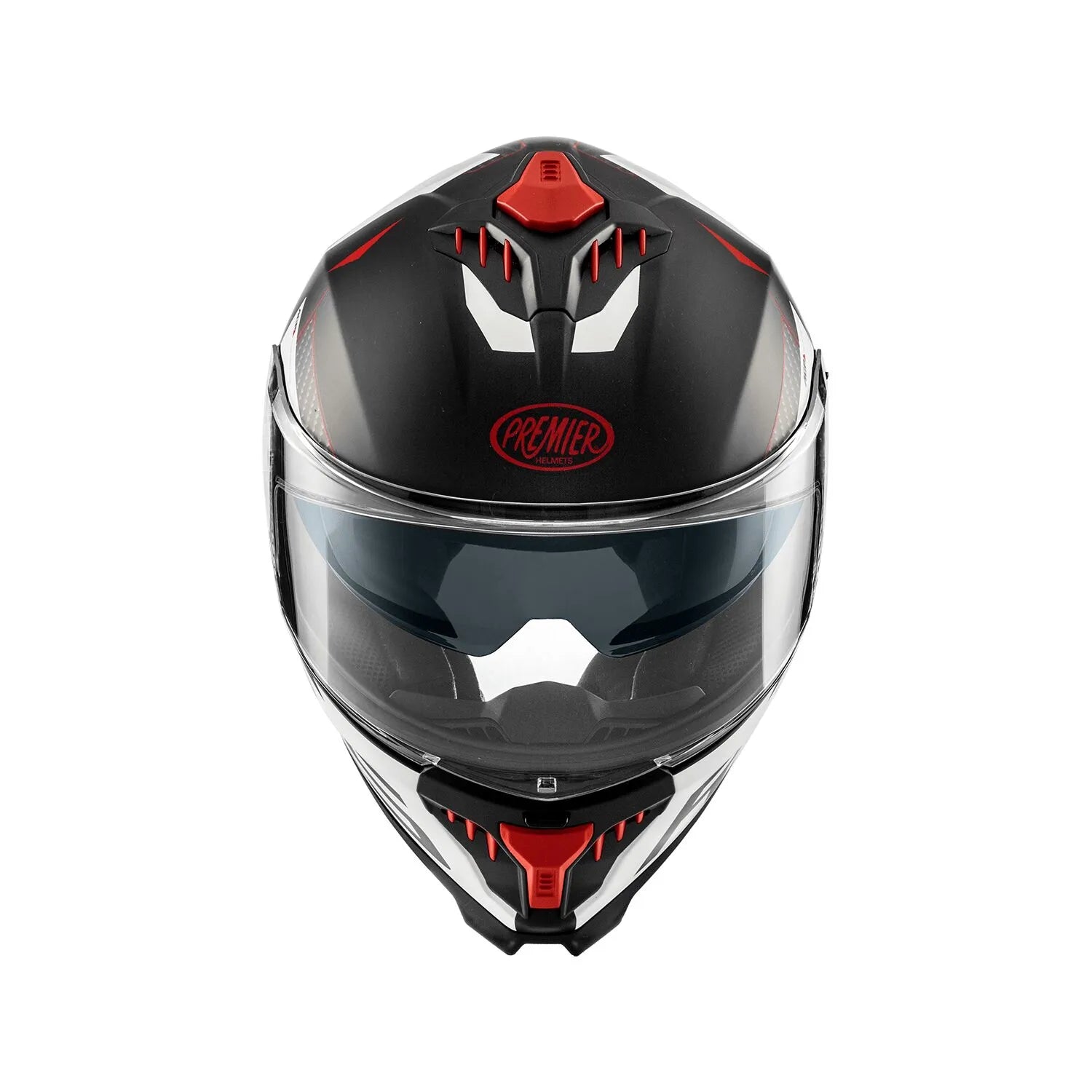 Premier Helmets Typhoon Full Face Helmet Matte Red White Gray