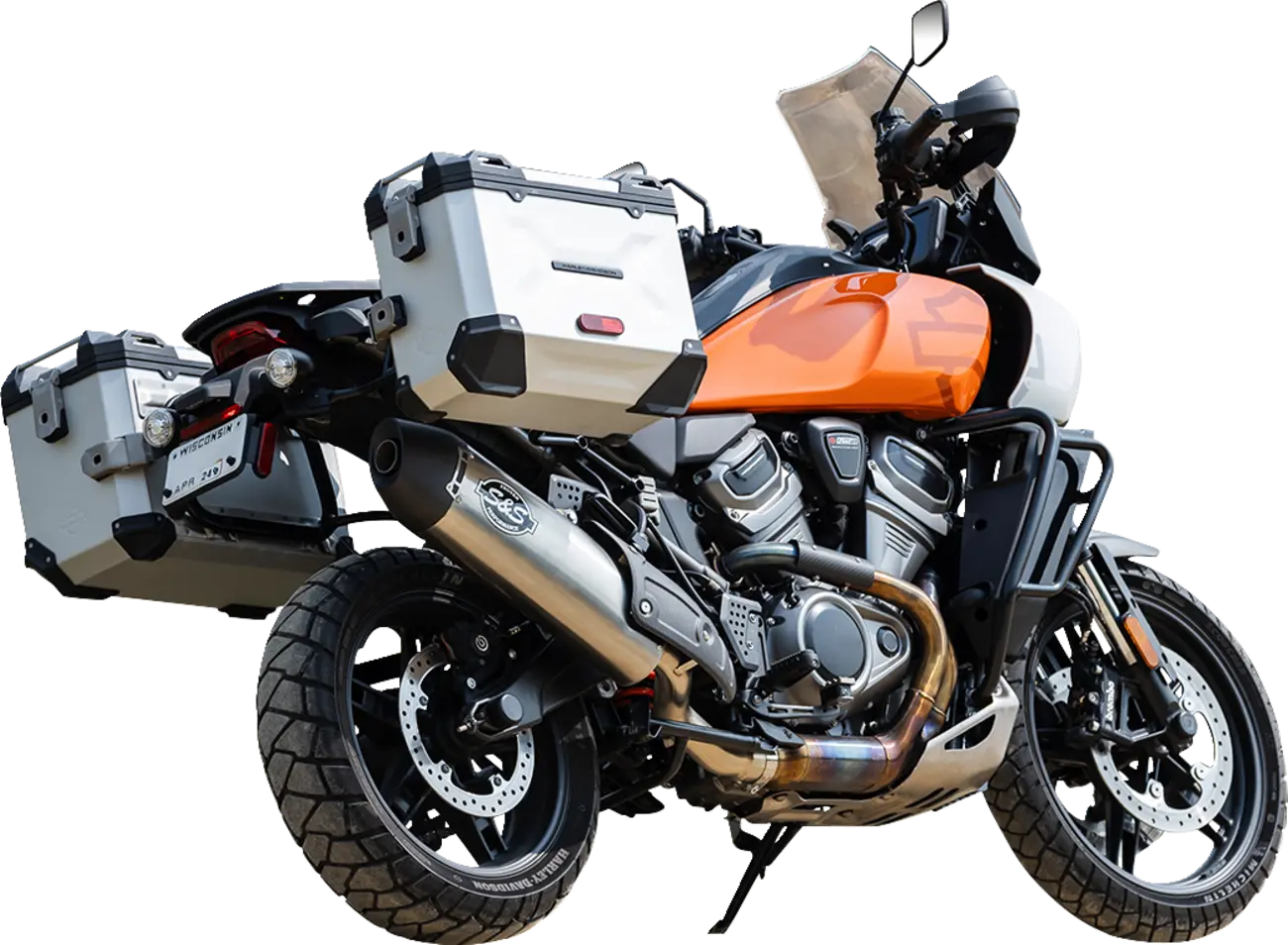 S&S Cycle Slip-On Schalldämpfer mit Carbonfaser-Endkappe