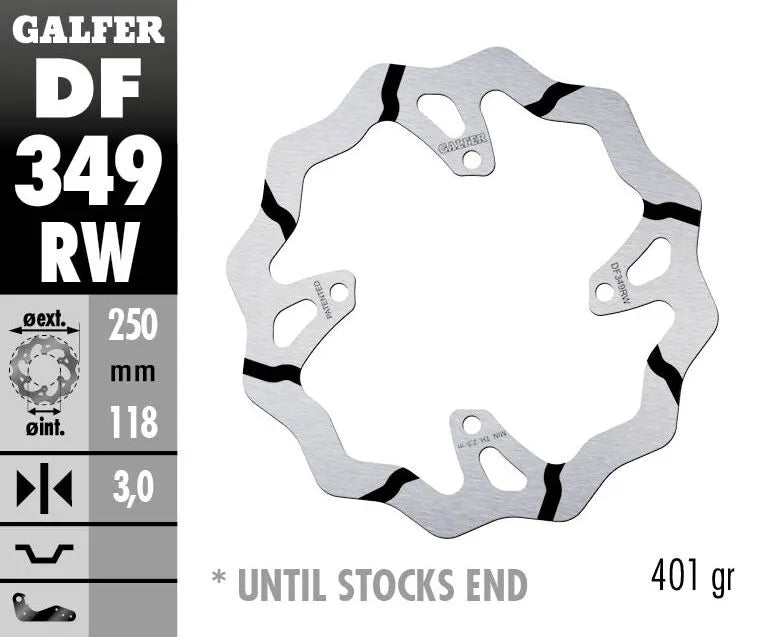 Galfer Wave Brake Rotor 250mm For Motorcycles - Front