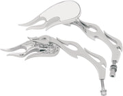Drag Specialties Flame Style Die-cast Mirrors