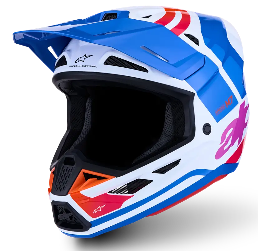 Alpinestars S-M7 Core Helmet White/Blue/Pink