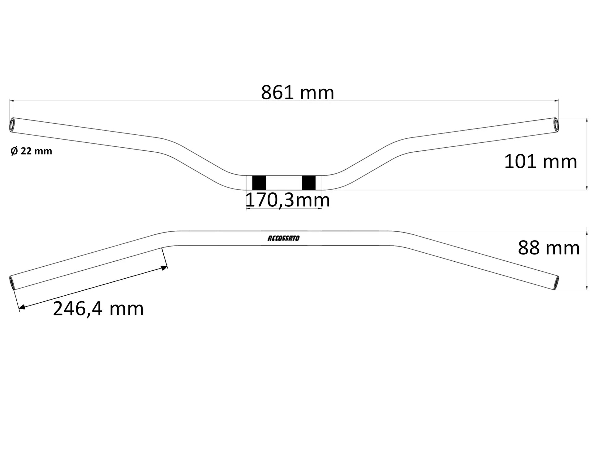 Accossato Aluminium Handlebar for 7/8 inch Fitment