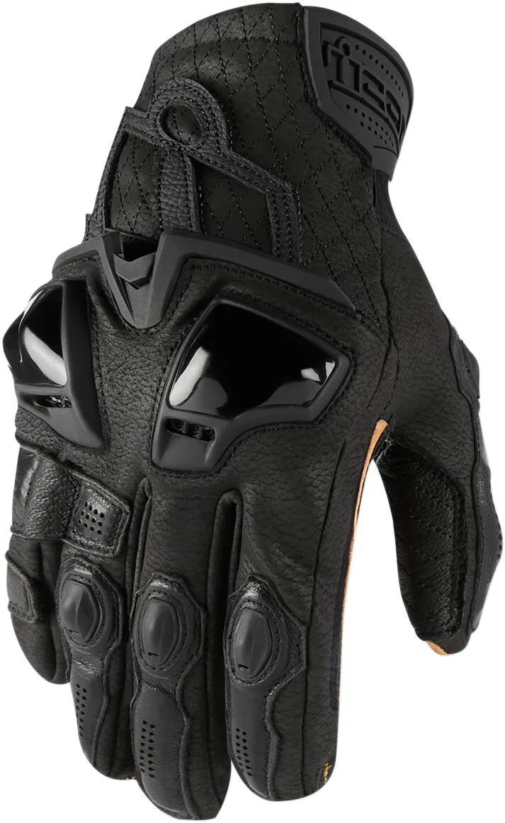 Icon Hypersport Short Gloves For Motorcycle Riding - Black/Brown