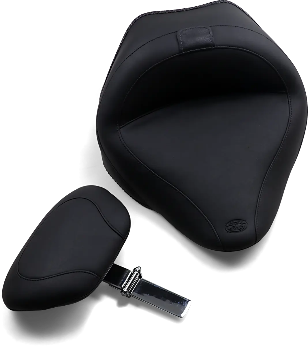 Mustang Wide Solo Seat With Backrest - For Harley Davidson