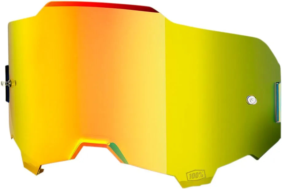 100% Armega Injected Goggle Lens Mirrored Gold
