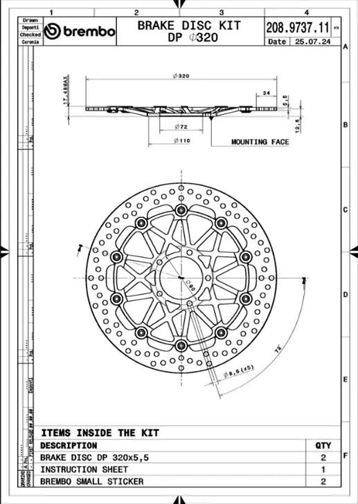 Brembo Supersport Racing Xtra Line Brake Rotor Kit - Front