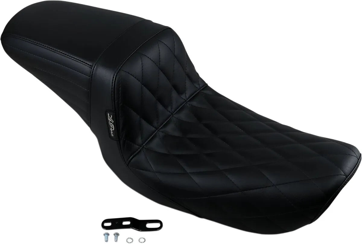 Le Pera Kickflip Seat - Black Vinyl, Diamond Stitch - For Harley Davidson