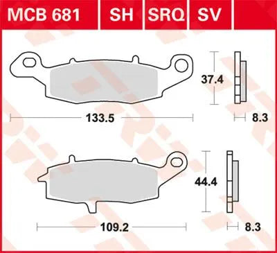 Trw Sh Series Sintered Metal Rear Brake Pads - Front & Rear