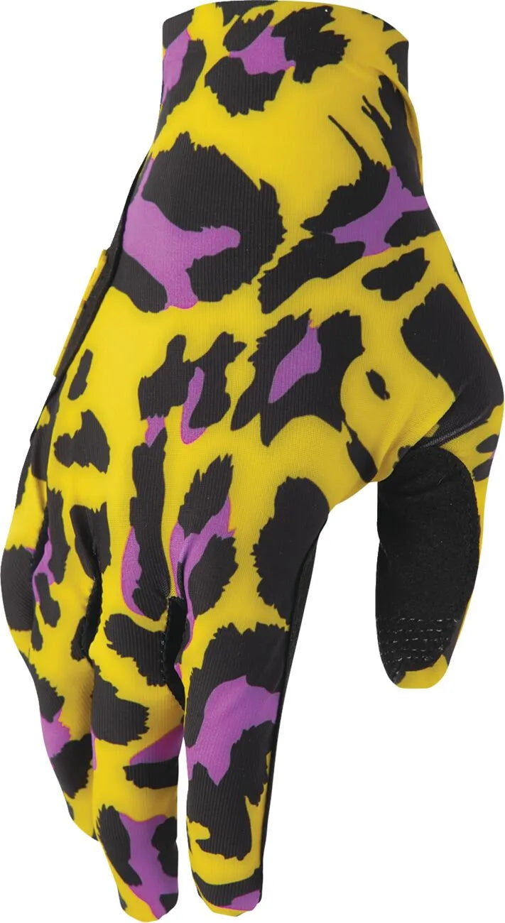 Thor Sportmode Cheetah Gloves - Black/Purple/Yellow
