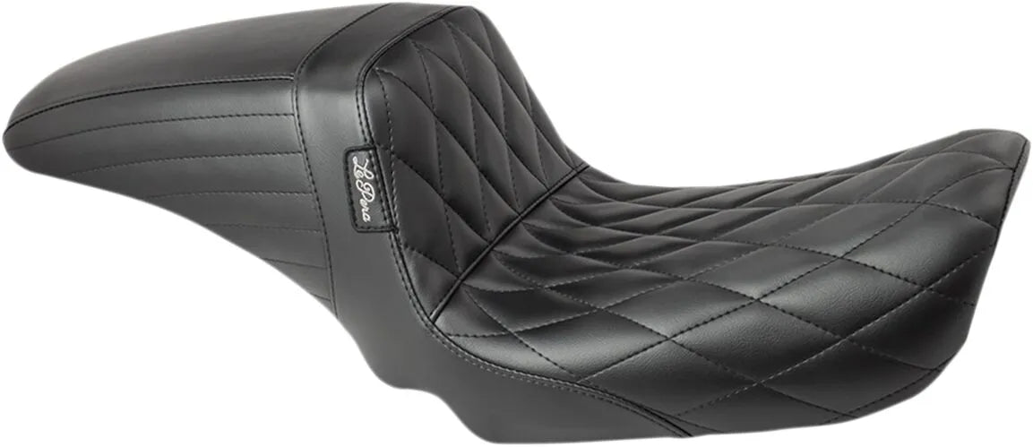 Le Pera Kickflip Seat - Black Vinyl, 2-up - For Harley Davidson