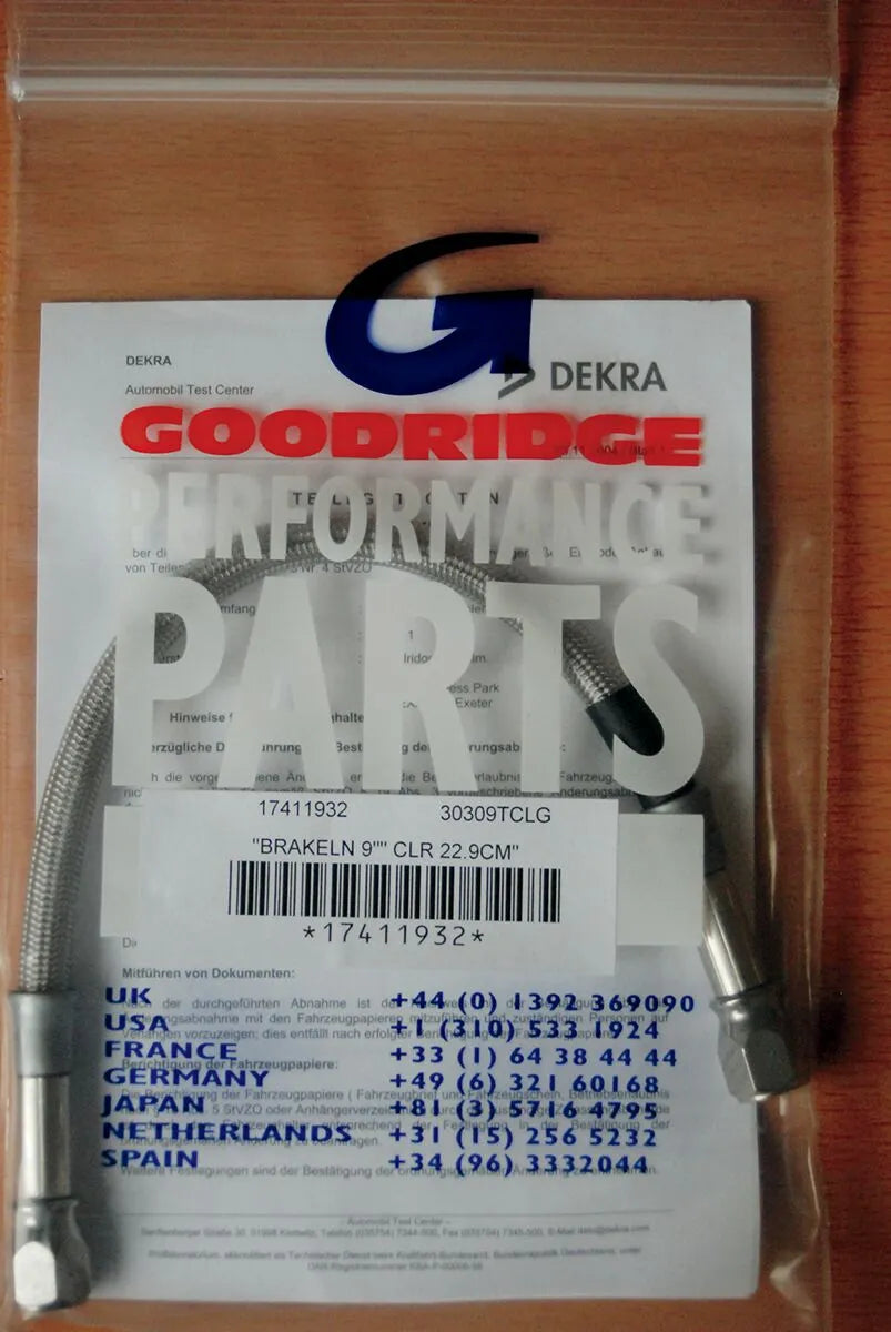 Goodridge Universal Bremsschläuche - Klar beschichtet, 9"