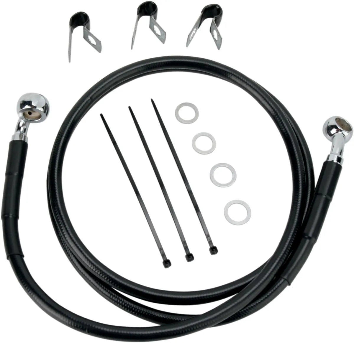 Drag Specialties Verlängerter Bremsleitungssatz 48.25" Schwarzes Vinyl