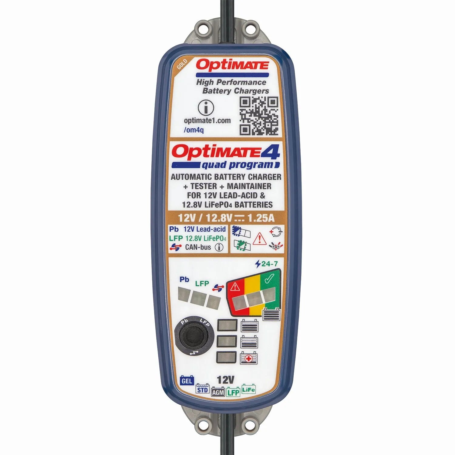 Tecmate Optimate 4 Quad Program 12v Battery Charger