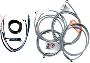 LA CHOPPERS Complete Stainless Braided Handlebar Cable Kit