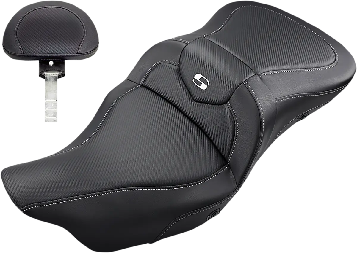 Saddlemen Heated Roadsofa Carbon Fiber Seat - For Harley Davidson