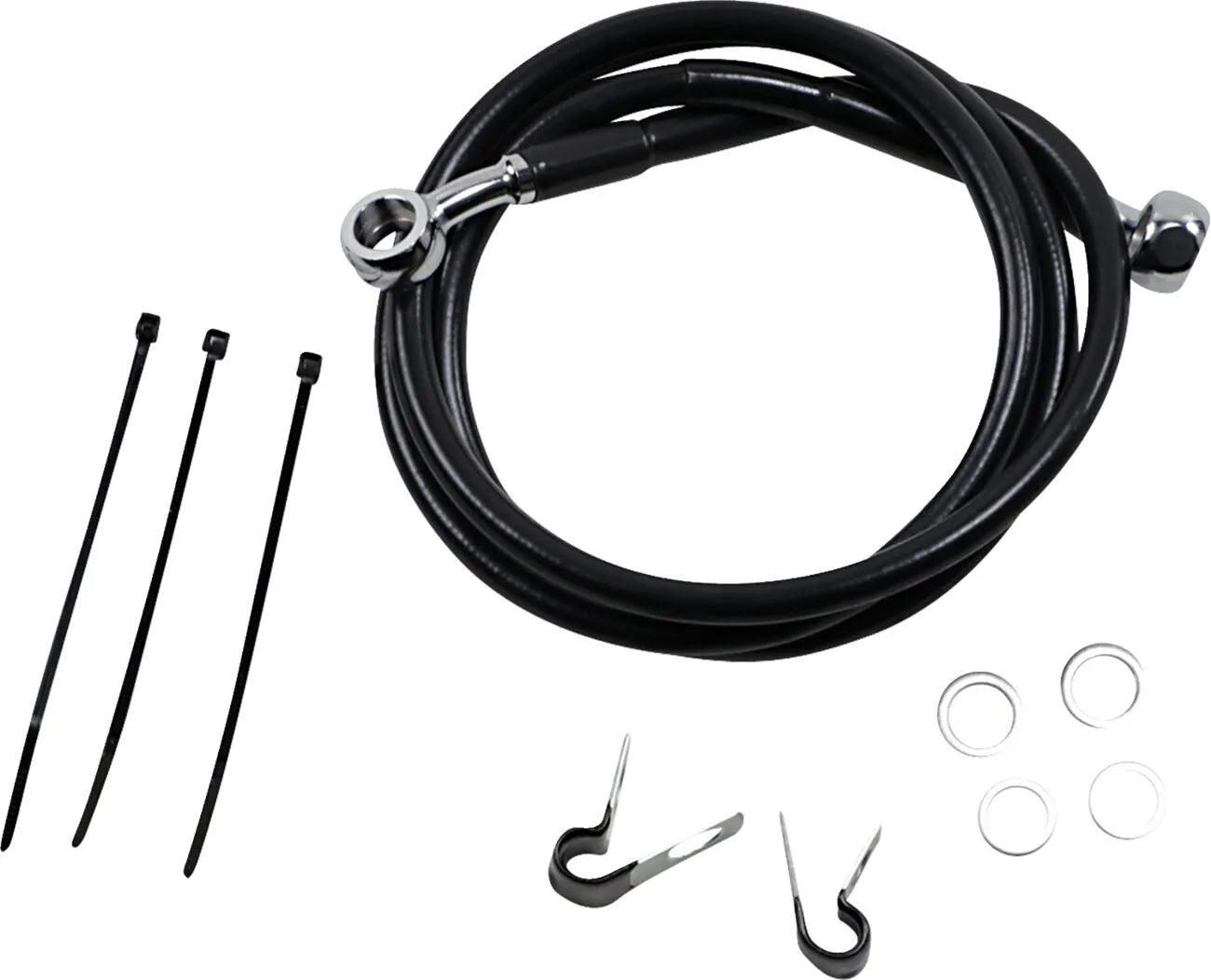 Drag Specialties Verlängerter Bremsschlauch-Kit 47.25" Schwarz Vinyl