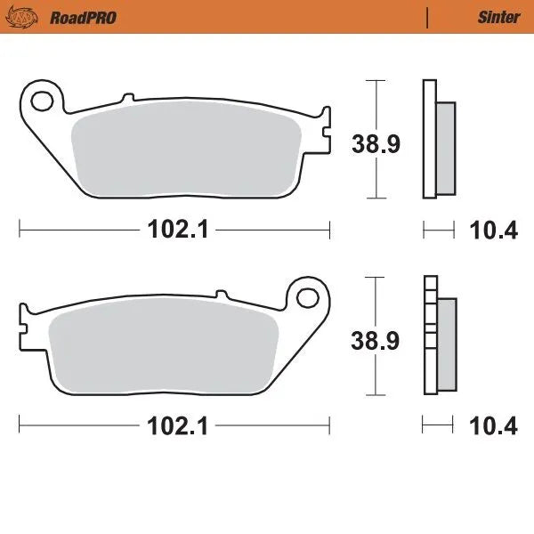 Moto-master Roadpro Sinter Bremsbelag Hinten - Hinten
