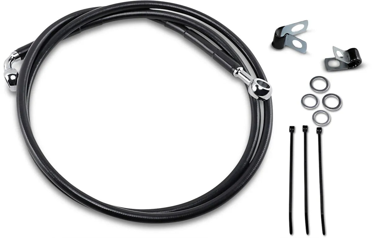 Drag Specialties Extended Black Vinyl Brake Line Kit