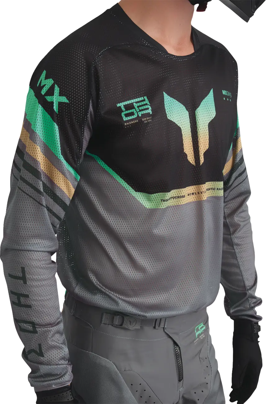 Thor Launchmode Air Raptor Jersey - Black/Orange/Teal/Charcoal Gray