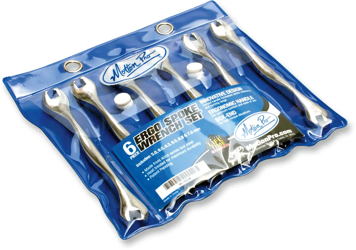 Motion Pro Ergo Spoke Wrench Set of 6 Silver Polished