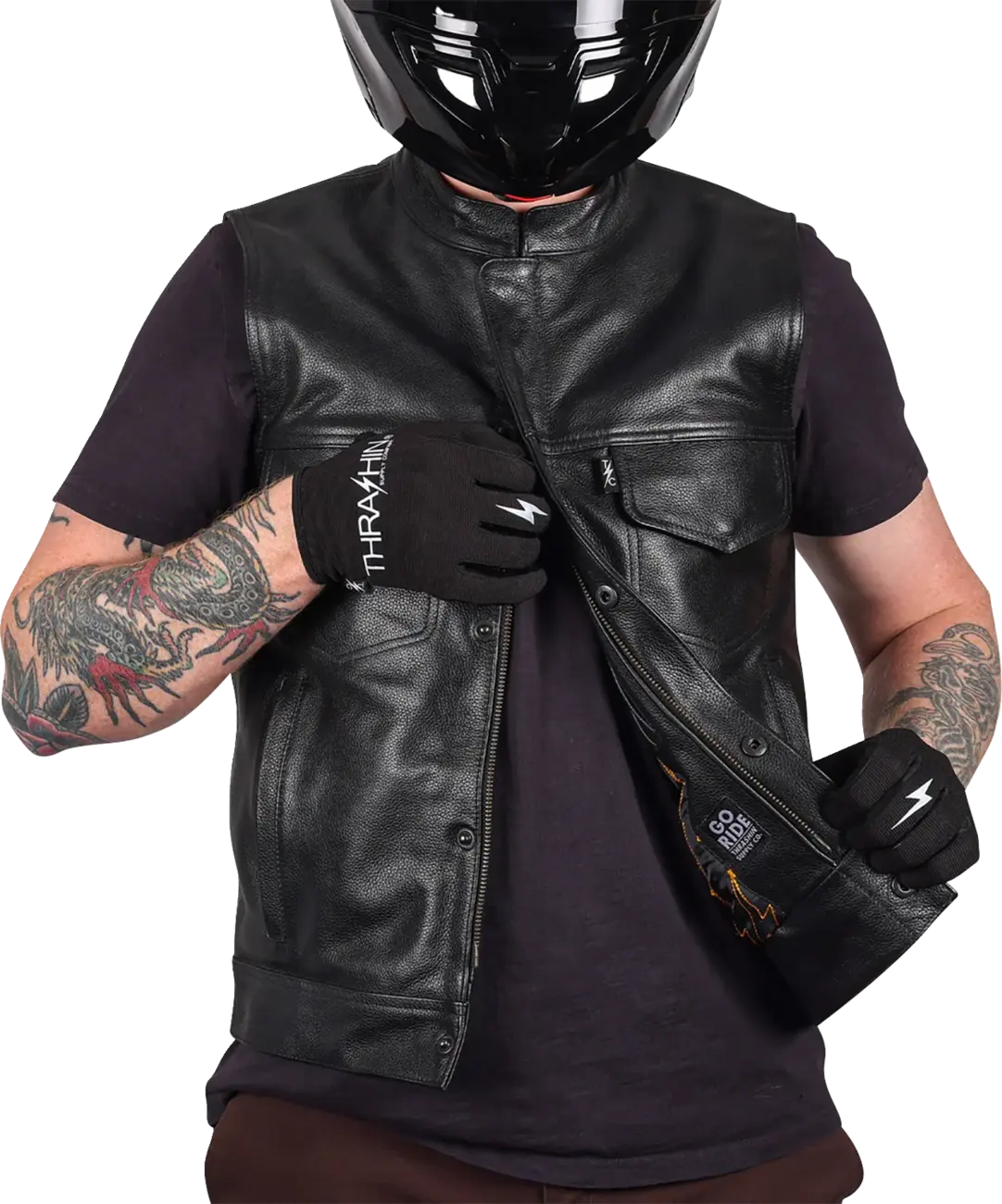 Thrashin Supply Co Mulholland Leather Riding Vest