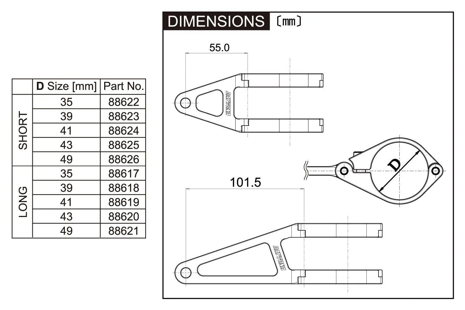 Daytona Mounting Bracket - Cnc Aluminum Headlight
