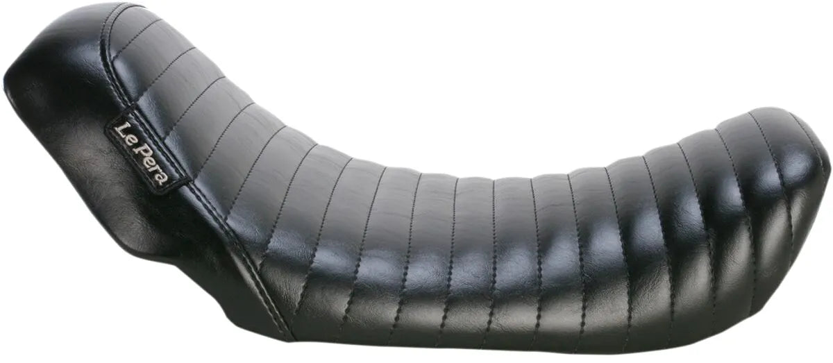 Le Pera Bare Bones Solo Seat - Black Pleated Vinyl - For Harley Davidson
