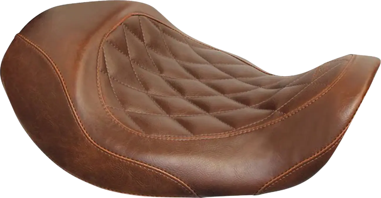 Mustang Wide Tripper Seat - Brown Diamond - For Harley Davidson