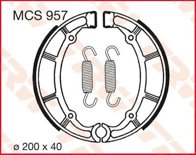 Trw Brake Shoes - Organic Compound, 200mm Diameter - Rear