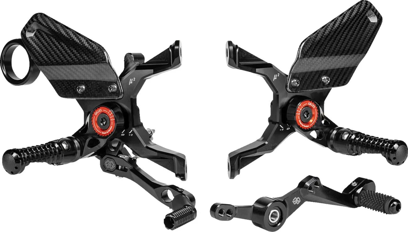 Gilles Tooling Mue2 Rearset - Black/red Anodized