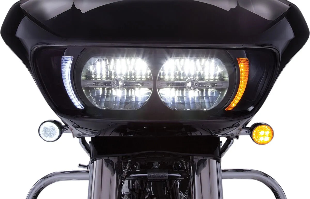 Ciro Fang® Headlight Bezels - White/amber Led