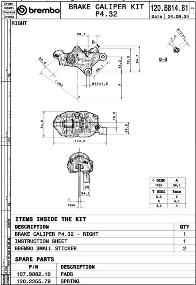 Brembo 484 Logopuro Bremszange Für Cafe Racer Upgrade