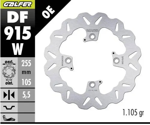 Galfer Feste Wave Bremsscheibe für Motorrad - Hinten