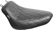 Le Pera Bare Bones Solo Seat - Black Diamond Stitch - For Harley Davidson