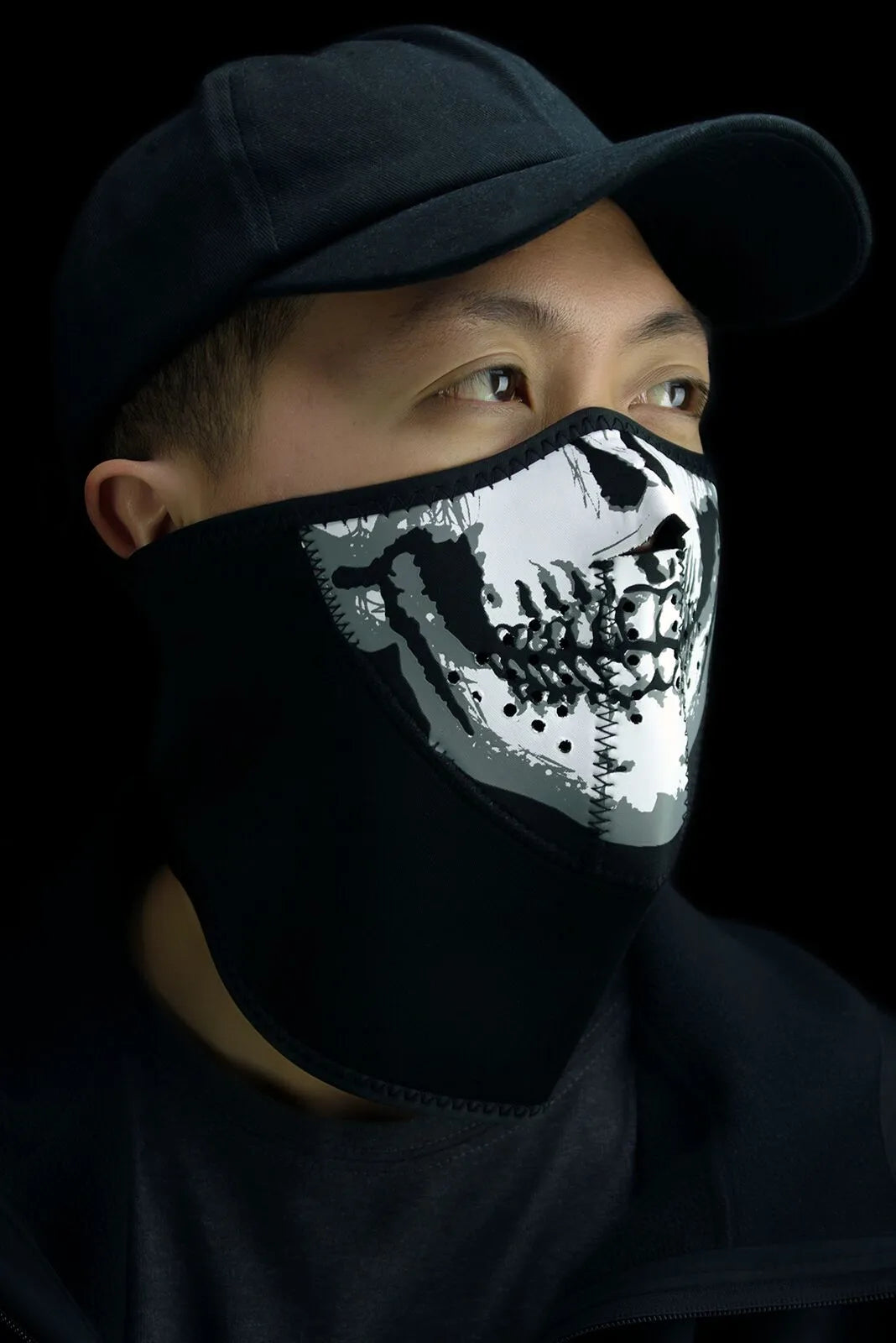 Zan Headgear 3-Panel Neoprene Half Mask Skull Graphic