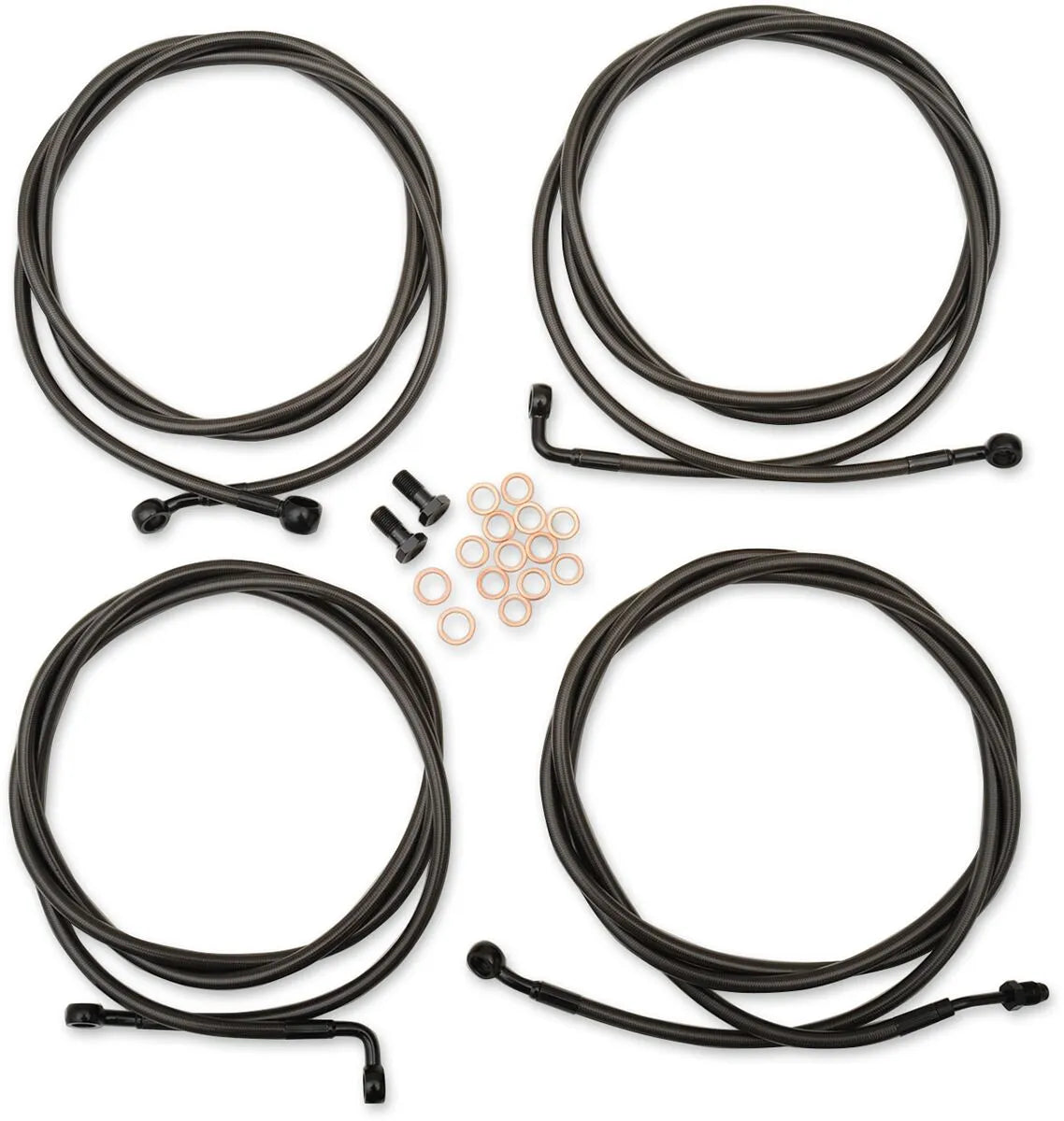 LA CHOPPERS Midnight Braided Handlebar Cable & Brake Line Kit