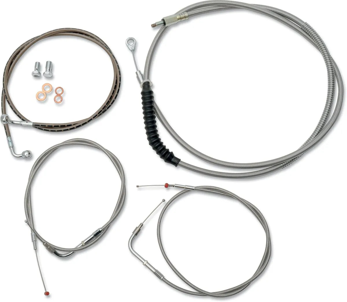LA CHOPPERS Standard Stainless Braided Cable/Brake Line Kit