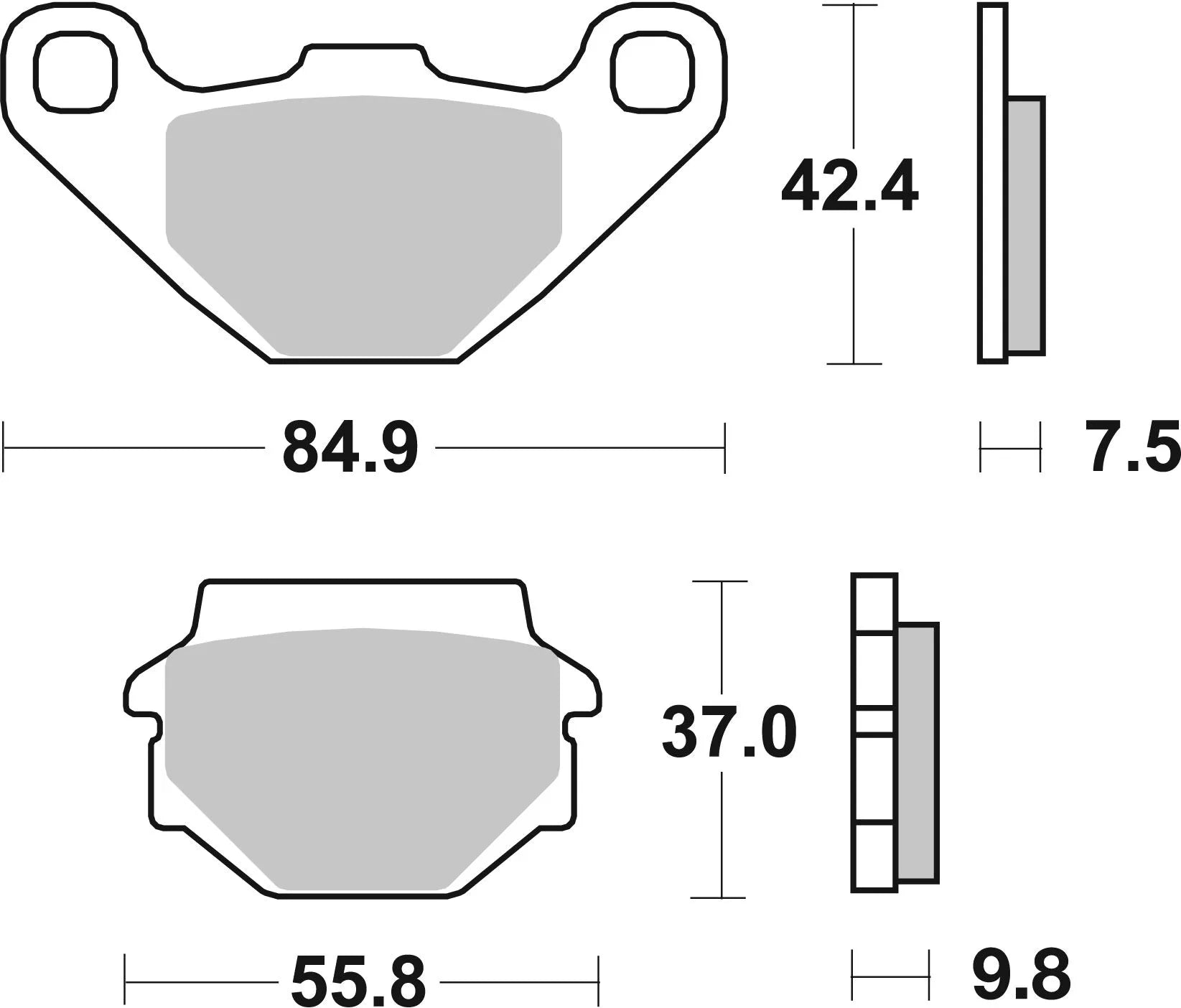 Sbs Hf Street Ceramic Organic Bremsbeläge Set - Vorne & Hinten
