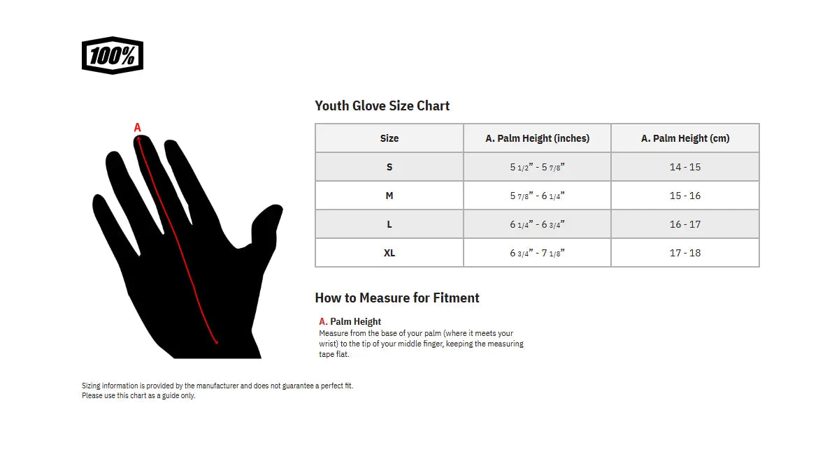 100% Youth Itrack Gloves - Fluorescent Yellow