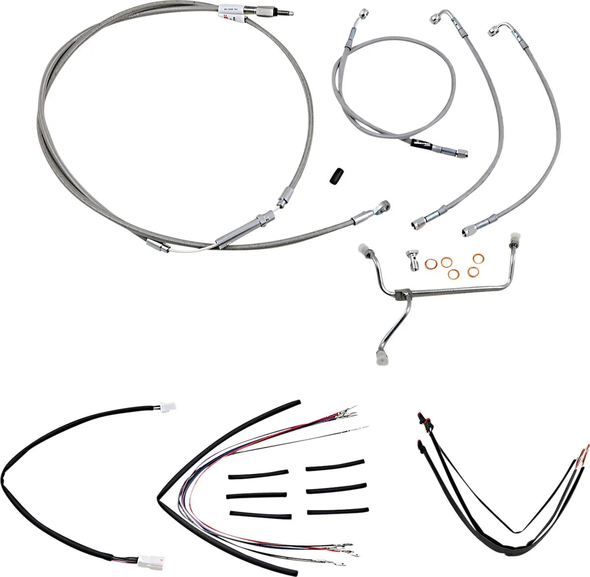 Burly Brand Stainless Braided Cable/Brake Line Kit for Ape