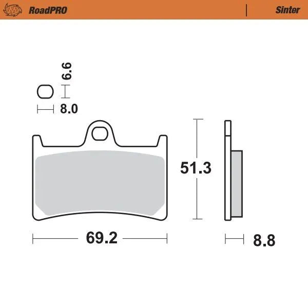 Moto-master Roadpro Sinter Brake Pad Front - Front