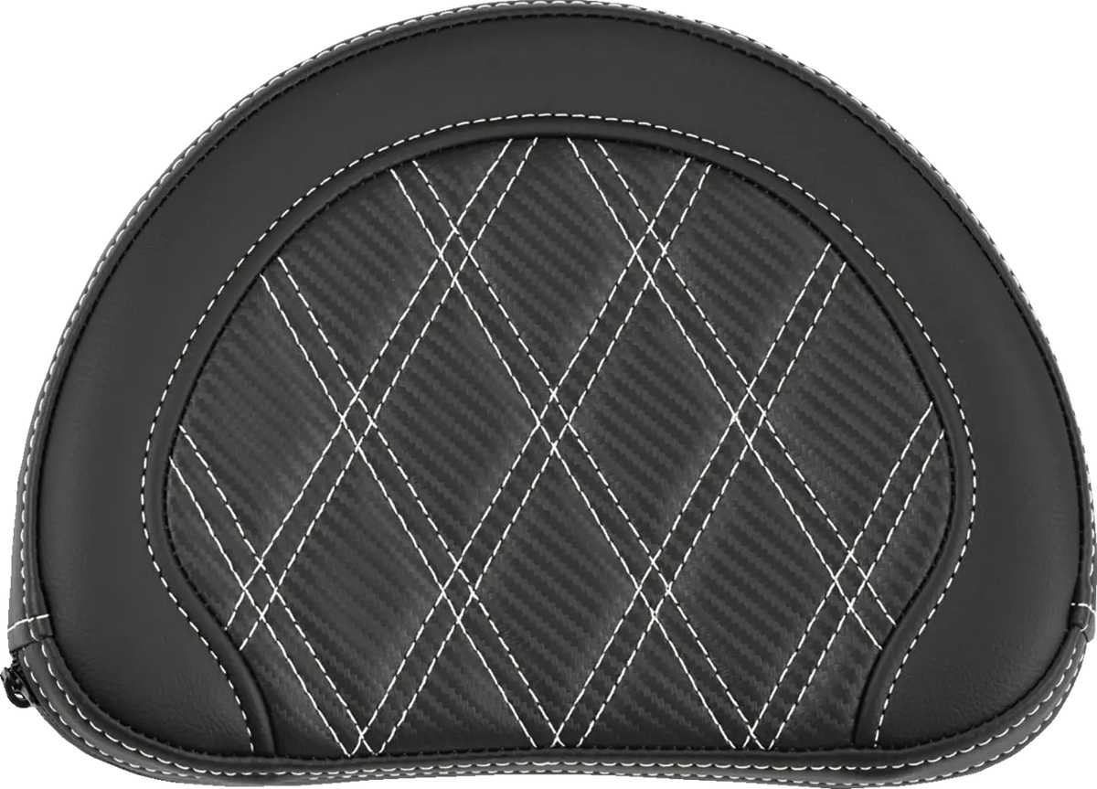 Saddlemen Contoured Sissy Bar Pad CF LS White Stitch 5" Width