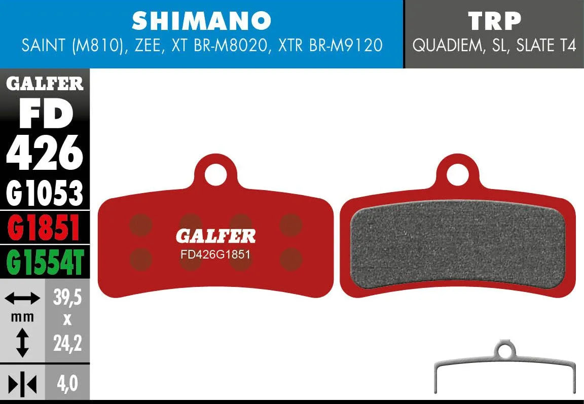 Galfer G1851 Advanced Brake Pads for Shimano Saint/XTR/Zee
